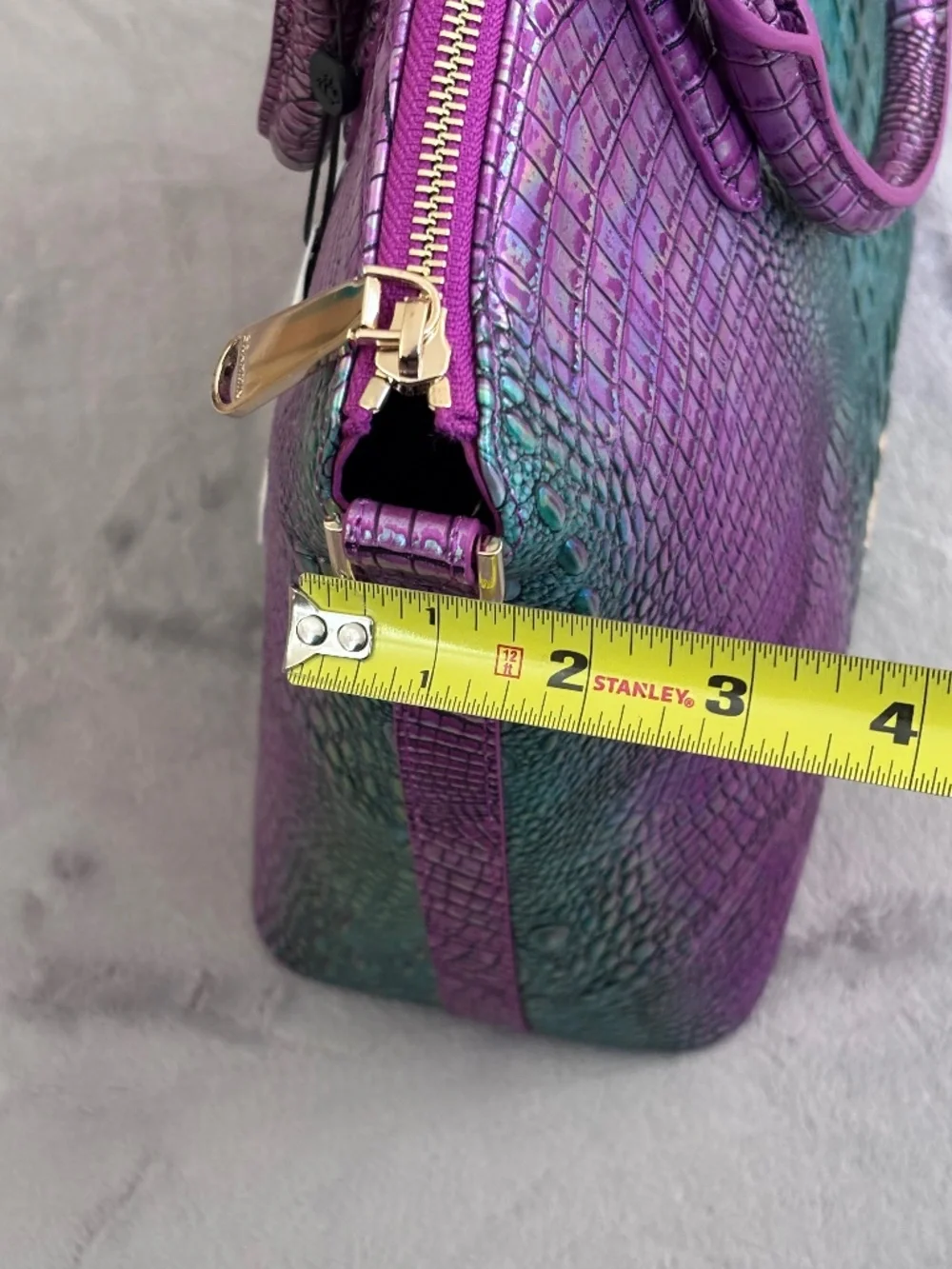 BRAHMIN Large Duxbury Hyacinth Ombre Mini Melbourne Leather Satchel Bag Purse - Picture 13 of 16